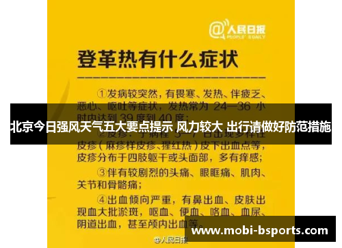 北京今日强风天气五大要点提示 风力较大 出行请做好防范措施