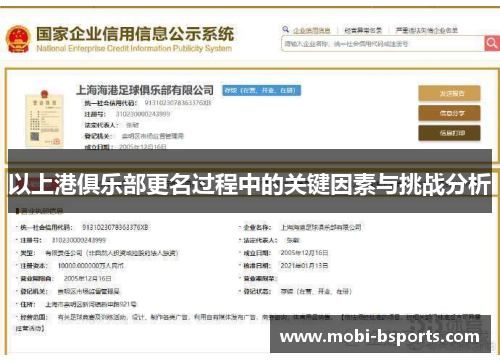 以上港俱乐部更名过程中的关键因素与挑战分析